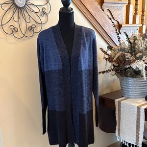 Karen Scott Navy and Charcoal Women's Cardigan